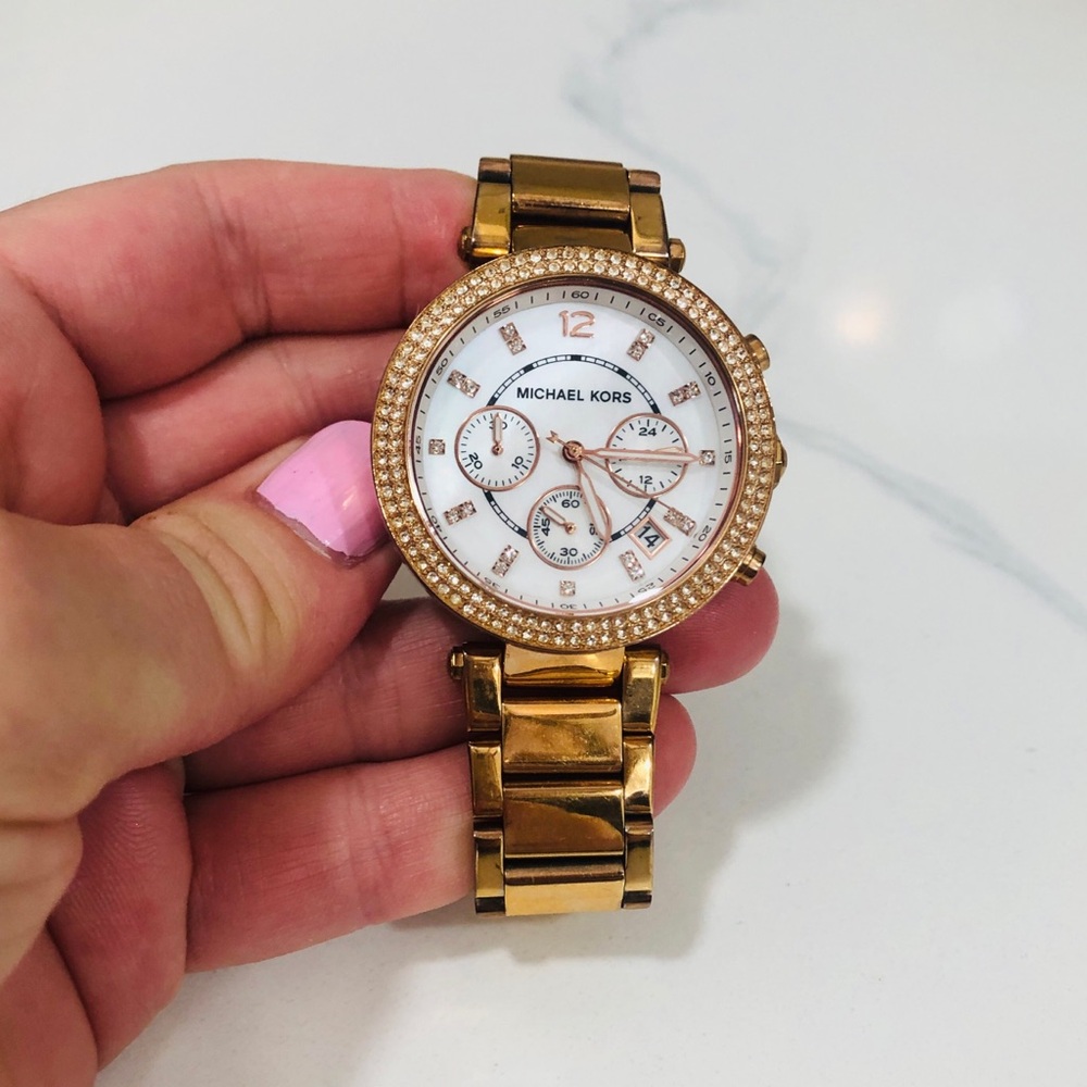 Michael Kors Rose Gold Watch with Crystal Bezel - MK 5491- Quartz Movement